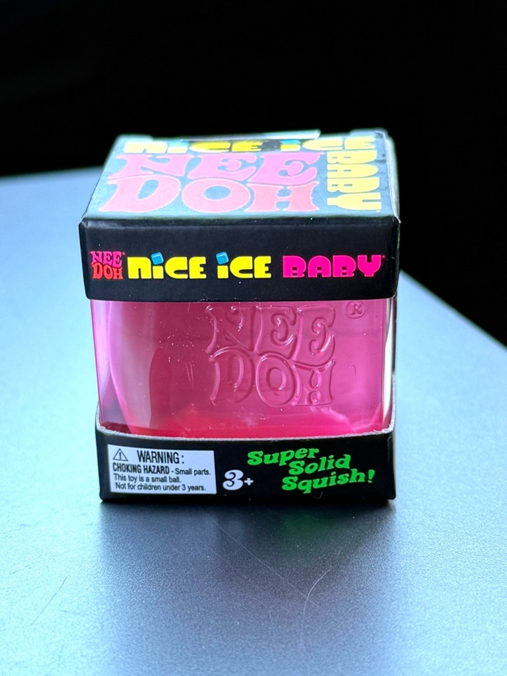 NeeDoh Nice Ice Baby HTF HOT PINK Cube Super Solid Squish Viral TikTok Schylling